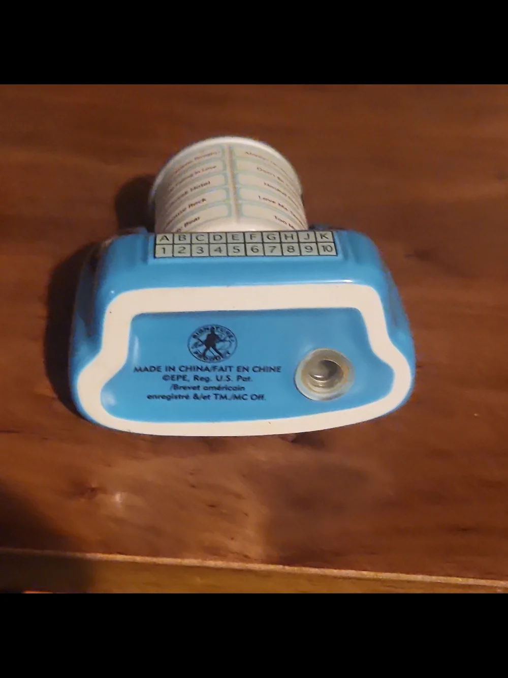 Blue Retro Jukebox Toy with Silver Top